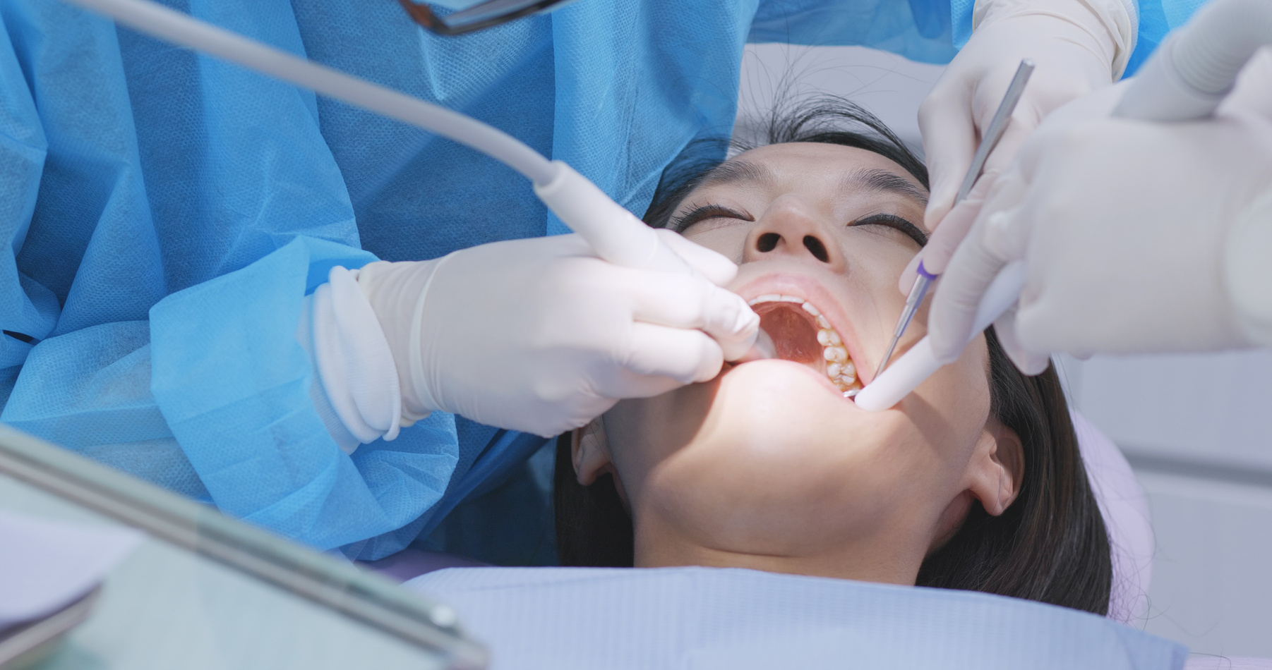 Patient Undergo Dental Treatment in Dental Clinic